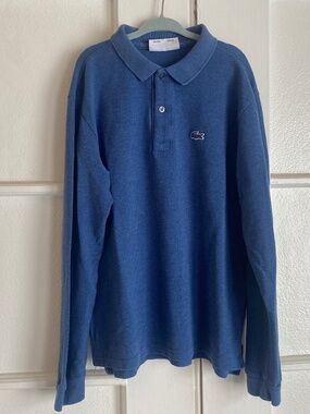 Boys Lacoste for J Crew, PQ Polo in Denim blue, size 12.  Good condition.